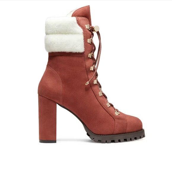 NEW STUART WEITZMAN Made In Spain Suede Rockie Chill Booties in tan 1025 15t8 - Picture 2 of 7